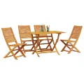 Ensemble de Salle à Manger de Jardin 5 pièces en Bois Massif d'Acacia