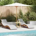 Chaises Longues avec Coussins 2 pcs Gris Clair Bois Massif d'Acacia