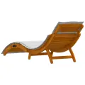 Chaises Longues avec Coussins 2 pcs Gris Clair Bois Massif d'Acacia