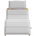Chaises Longues avec Coussins 2 pcs Gris Clair Bois Massif d'Acacia