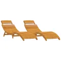 Chaises longues  2 pcs en bois d'acacia massif