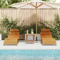 Chaises longues  2 pcs en bois d'acacia massif
