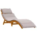 Chaises longues  avec coussins 2 pcs Taupe en bois massif d'acacia