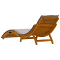 Chaises longues  avec coussins 2 pcs Taupe en bois massif d'acacia
