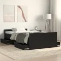 Cadre de lit sans matelas Chêne noir 90x190 cm Bois d'ingénierie