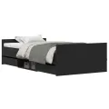 Cadre de lit sans matelas Chêne noir 90x190 cm Bois d'ingénierie