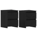 Tables de chevet  avec tiroirs 2 pcs Chêne noir 30x30x40 cm