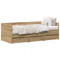 Lit de jour Chêne artisanal Bois d'ingénierie 90 x 190 cm Durable