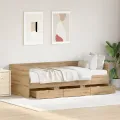 Lit de jour Chêne artisanal Bois d'ingénierie 90 x 190 cm Durable