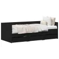 Lit réversible Chêne noir Bois d'ingénierie 90 x 200 cm Durable