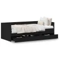 Lit réversible Chêne noir Bois d'ingénierie 90 x 200 cm Durable