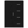 Buffet  Noir Chêne 60x31x84 cm en bois d'ingénierie