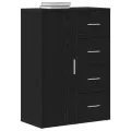 Buffet  Noir Chêne 60x31x84 cm en bois d'ingénierie