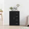 Buffet  Noir Chêne 60x31x84 cm en bois d'ingénierie