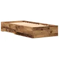 Lit  en vieux bois 100x200 cm en bois d'ingénierie