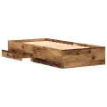 Lit  en vieux bois 100x200 cm en bois d'ingénierie