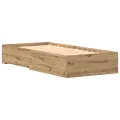 lit  Artisan Chêne 90x200 cm Bois d'ingénierie