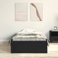 Lit Noir Chêne 100x200 cm Bois d'ingénierie