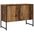 Ensemble de meubles de salle de bain 2 pièces en bois ancien et bois aggloméré
