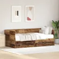 Lit de jour avec tiroirs Bois vieilli Bois d'ingénierie 90 x 190 cm