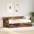 Lit de jour avec tiroirs Bois vieilli Bois d'ingénierie 90 x 190 cm