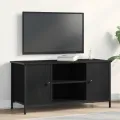Meuble TV  Noir Chêne 100x40x50 cm Bois d'ingénierie et Acier