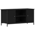Meuble TV  Noir Chêne 100x40x50 cm Bois d'ingénierie et Acier