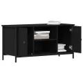 Meuble TV  Noir Chêne 100x40x50 cm Bois d'ingénierie et Acier