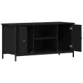 Meuble TV  Noir Chêne 100x40x50 cm Bois d'ingénierie et Acier