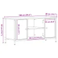 Meuble TV  Noir Chêne 100x40x50 cm Bois d'ingénierie et Acier