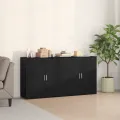 Sideboards 2 pcs Noir Chêne 79x38x80 cm Bois d'ingénierie