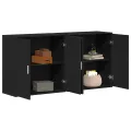 Sideboards 2 pcs Noir Chêne 79x38x80 cm Bois d'ingénierie