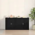 Sideboards 2 pcs Noir Chêne 79x38x80 cm Bois d'ingénierie
