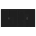 Sideboards 2 pcs Noir Chêne 79x38x80 cm Bois d'ingénierie
