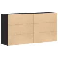 Sideboards 2 pcs Noir Chêne 79x38x80 cm Bois d'ingénierie