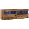 Meubles TV  avec éclairage LED 2 pcs bois ancien 60x30x40 cm
