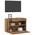 Meubles TV  avec éclairage LED 2 pcs bois ancien 60x30x40 cm
