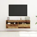 Meubles TV  avec éclairage LED 2 pcs bois ancien 60x30x40 cm