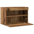 Meubles TV  avec éclairage LED 2 pcs bois ancien 60x30x40 cm