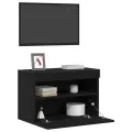 Buffets TV  avec lumières LED 2 pcs Chêne Noir 60x30x40 cm