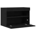 Buffets TV  avec lumières LED 2 pcs Chêne Noir 60x30x40 cm