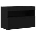 Buffets TV  avec lumières LED 2 pcs Chêne Noir 60x30x40 cm
