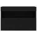Buffets TV  avec lumières LED 2 pcs Chêne Noir 60x30x40 cm