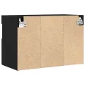 Buffets TV  avec lumières LED 2 pcs Chêne Noir 60x30x40 cm