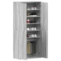 Meuble à Chaussures Gris Sonoma 80x39x180 cm Bois d'ingénierie