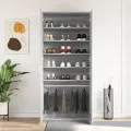 Meuble à Chaussures Gris Sonoma 80x39x180 cm Bois d'ingénierie