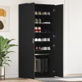Meuble à chaussures Noir 80x39x180 cm Bois d'ingénierie