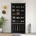 Meuble à chaussures Noir 80x39x180 cm Bois d'ingénierie