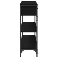 Table Console  Noir Chêne 100x25x75 cm Bois Ingénierie et Acier
