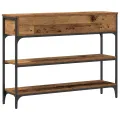 Table Console  en Bois Vieilli 100x25x75 cm en Bois Ingénierie et Acier